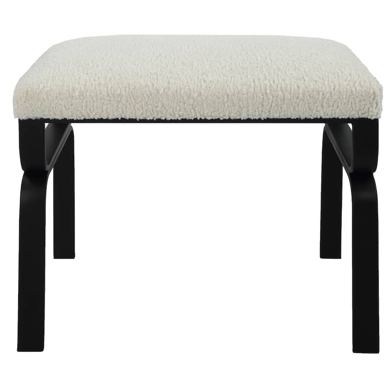 Uttermost Diverge White Shearling Small Bench - 22.75 W X 18.75 H X 15.125 D (in)