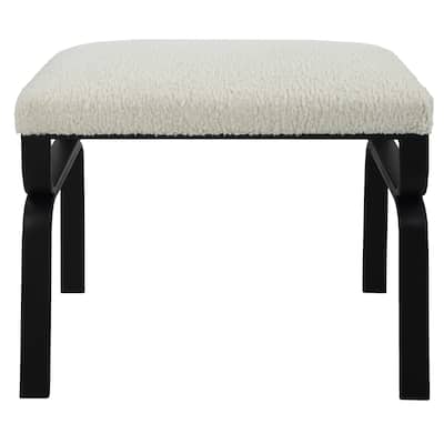 Uttermost Diverge White Shearling Small Bench - 22.75 W X 18.75 H X 15.125 D (in)