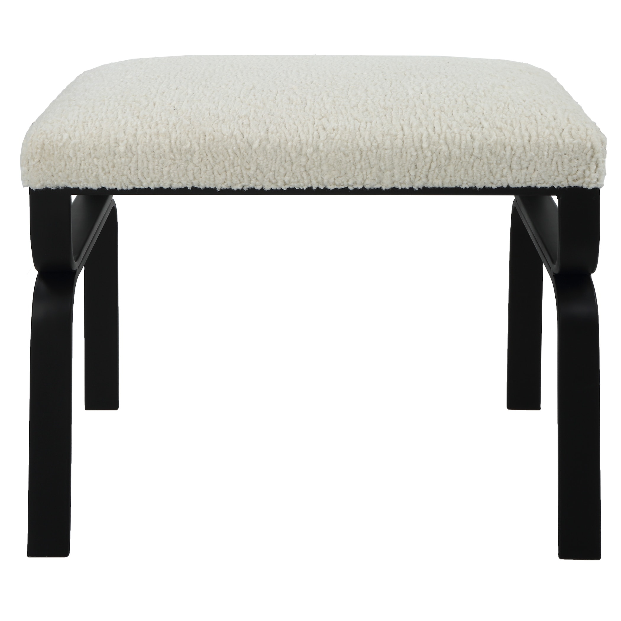 Uttermost Diverge White Shearling Small Bench - 22.75 W X 18.75 H X 15.125 D (in)