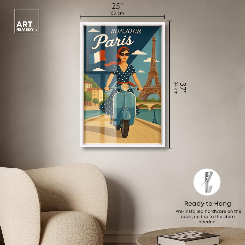 Scooter French Travel Shadowbox by Art Remedy