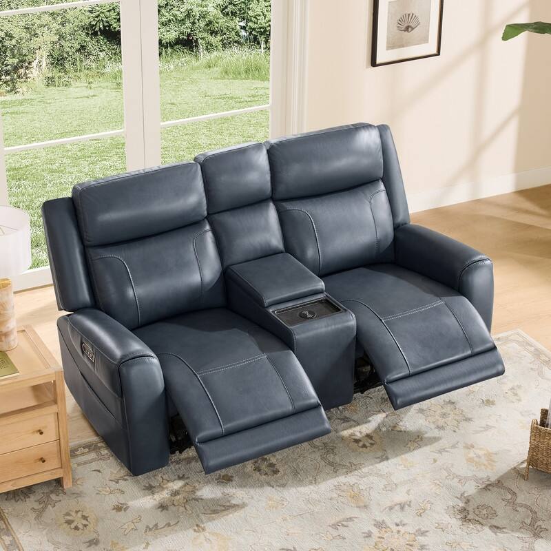 Spruce & Spring Leo Power Wall Hugger Reclining Sofa with Multi-Function Console