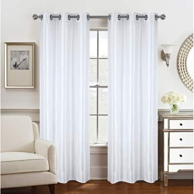 Nancy Faux Silk Grommet Window Curtain Panel - 84 or 95 inch