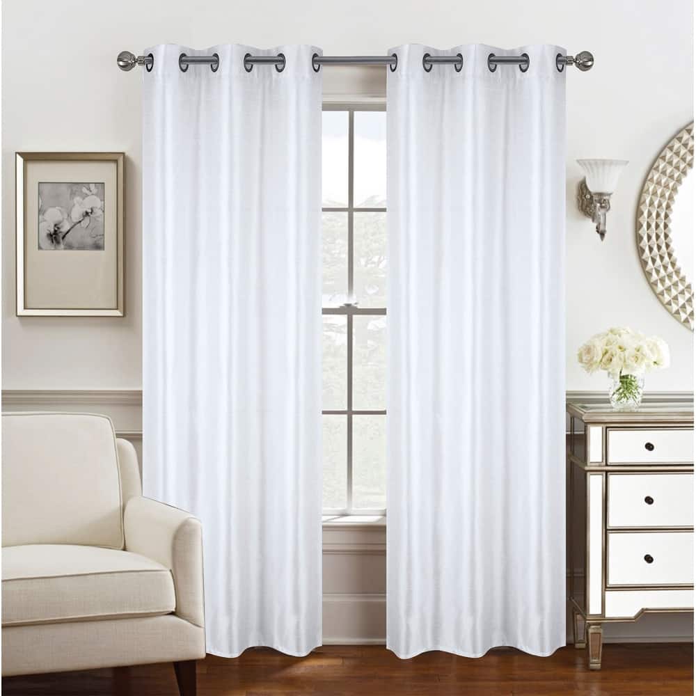 Nancy Faux Silk Grommet Window Curtain Panel - 84 or 95 inch
