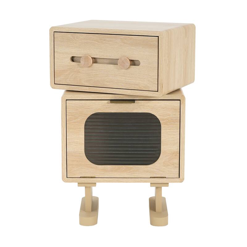 Natural Color MDF Storage Side Table