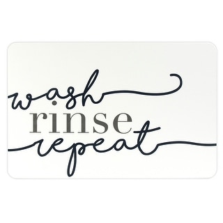 FloorPops Wash Rinse Repeat Navy Stone Quick Drying Mat