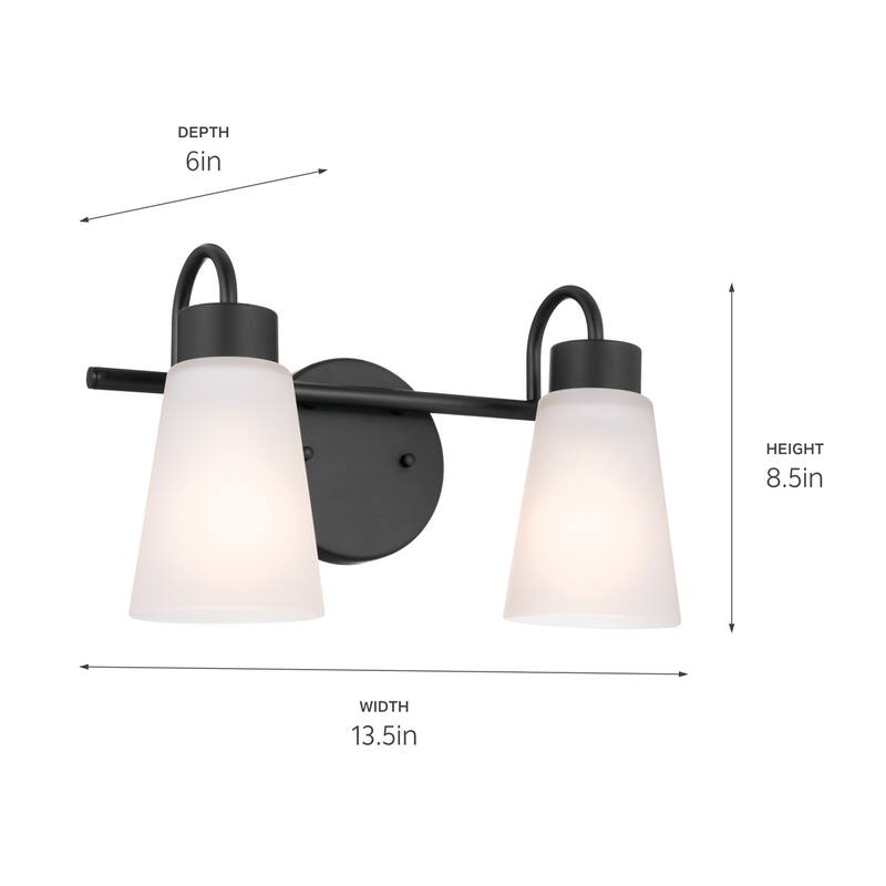 Kichler Lighting Erma 13.5 in. 2-Light Traditional Bathroom Vanity Light