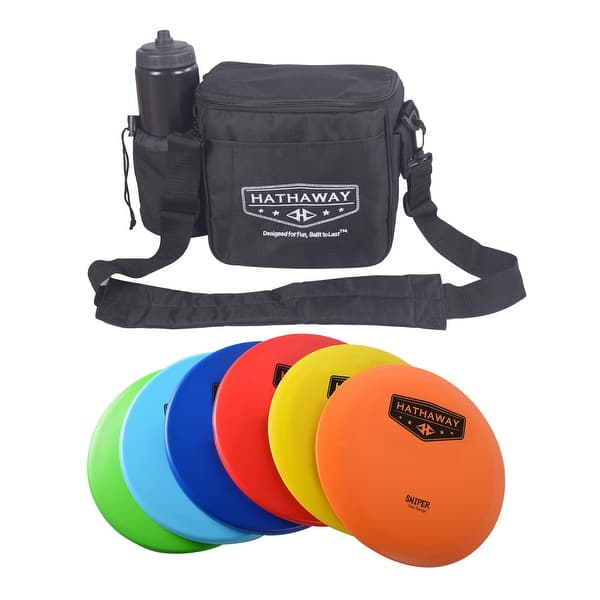 slide 2 of 7, Hathaway Disc Golf Starter Set with 6 Discs and Case - 150 - 170 Gram, 8.25-in - Multi