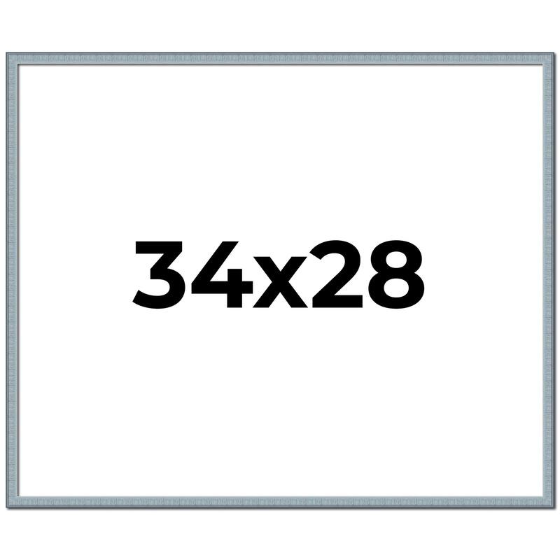 34x28 Frame Rustic Sky Blue Solid Wood Picture Frame | 0.75 Inch