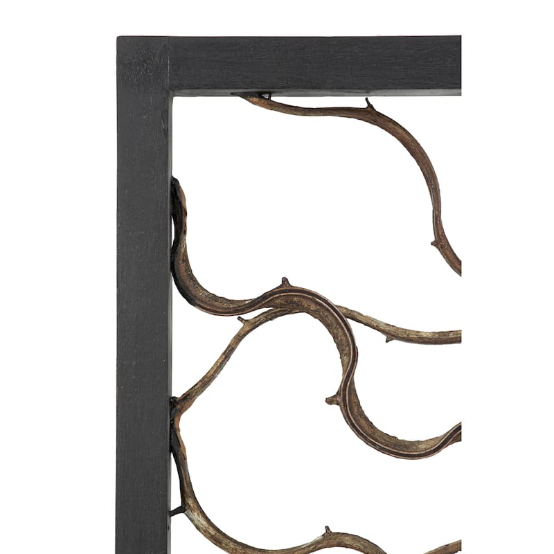 Teak Wood Tree Branch Wall Decor with Black Frame - Brown - Roche River Decor