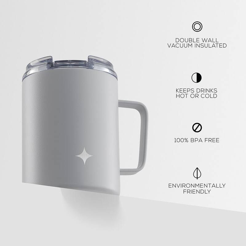 JoyJolt Vacuum Insulated Stainless Steel Tumbler Mug with Lid & Handle - 12 oz - 12 oz