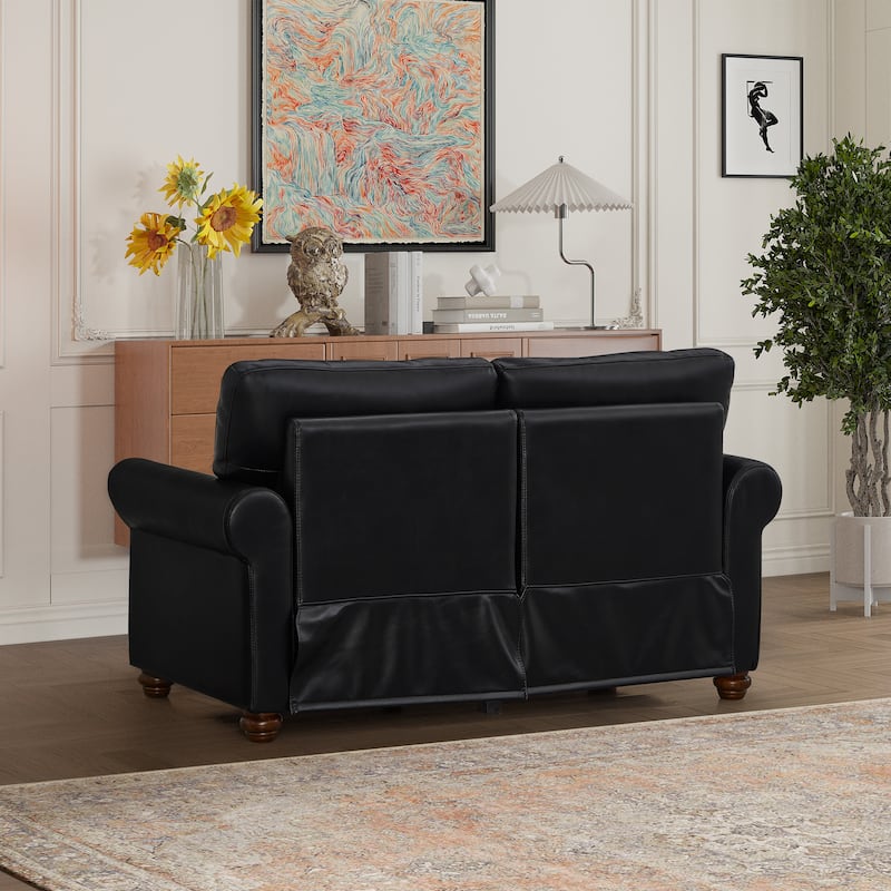 Living Room Sofa Loveseat Faux Leather