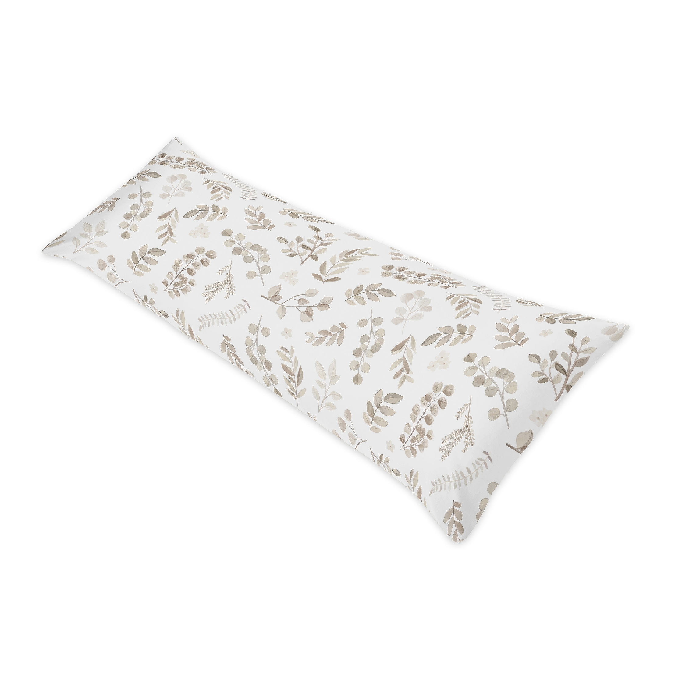 Floral Leaf Body Pillow Case Pillow Not Included Ivory Cream