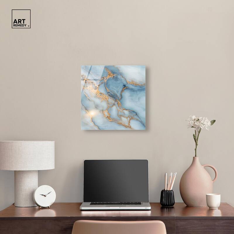 Azure Veins Acrylic by Art Remedy, Ready to Hang