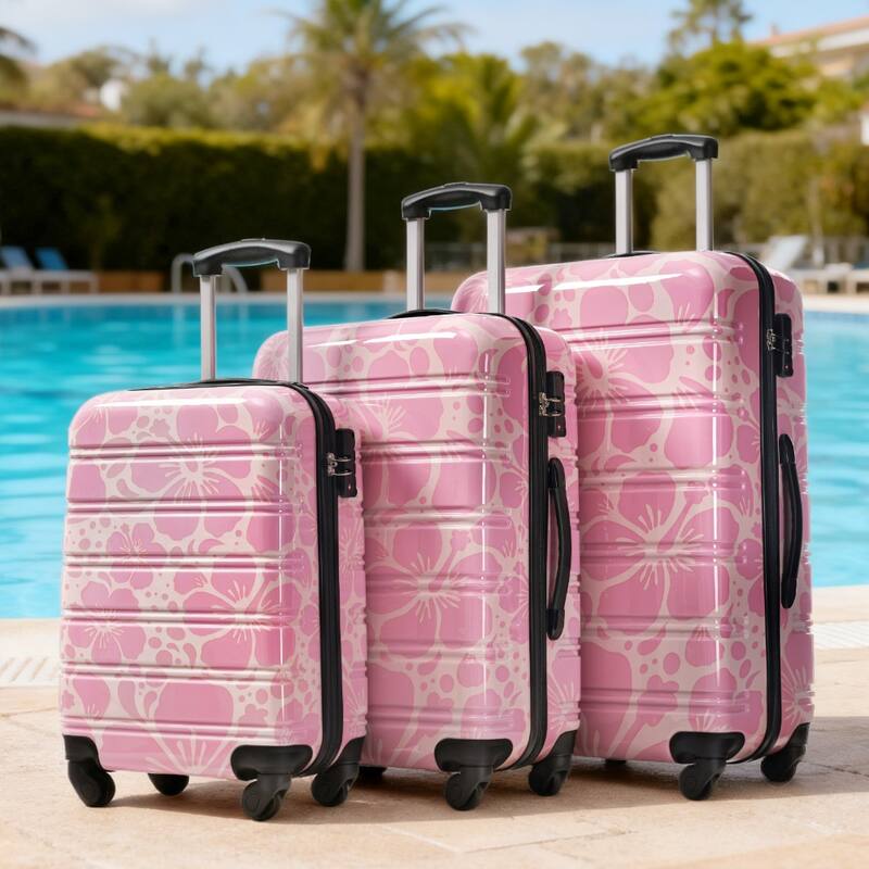 3-Piece, Modern Luggage Sets, Lightweight Luggage with Silicone Handles and Combination Lock, for Boarding Travel