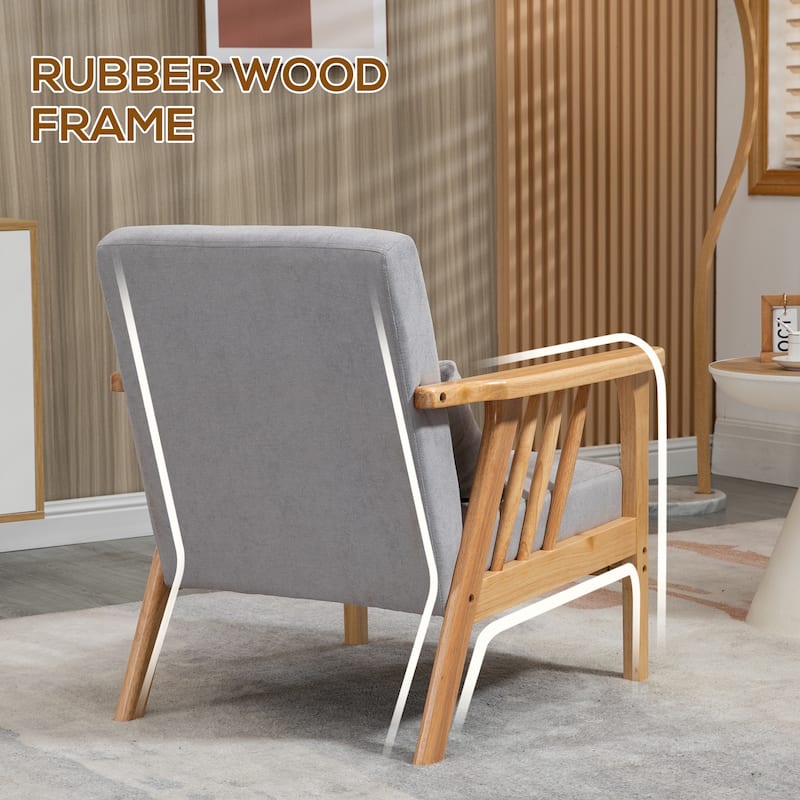 HOMCOM Accent Chairs with Throw Pillow and Cushions