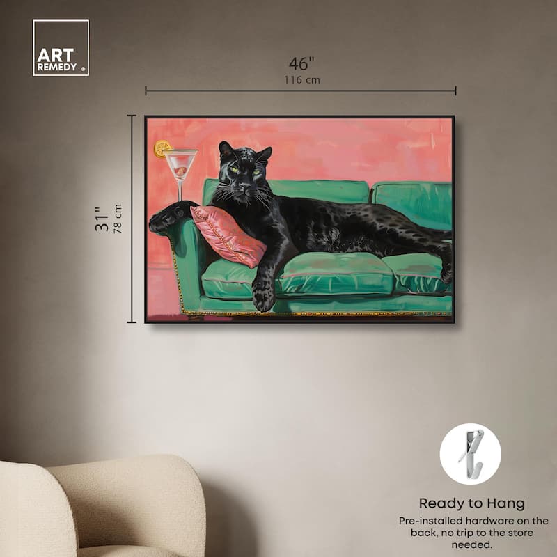 Lounging Panther Canvas by Art Remedy