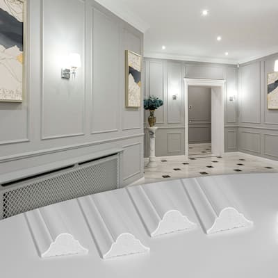 Art3d 96''x1.34'' Wall Molding Trim,Glue Up Wainscoting &Accent Wall Panel Frame,Set of 4