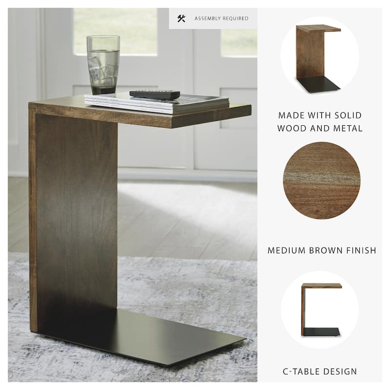 Signature Design by Ashley Wimshaw Brown/Black Accent Table - 12"W x 18"D x 24.13"H