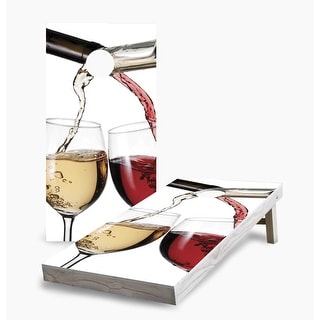 Red & White Wine Cornhole Game (Choose Wraps or Boards)