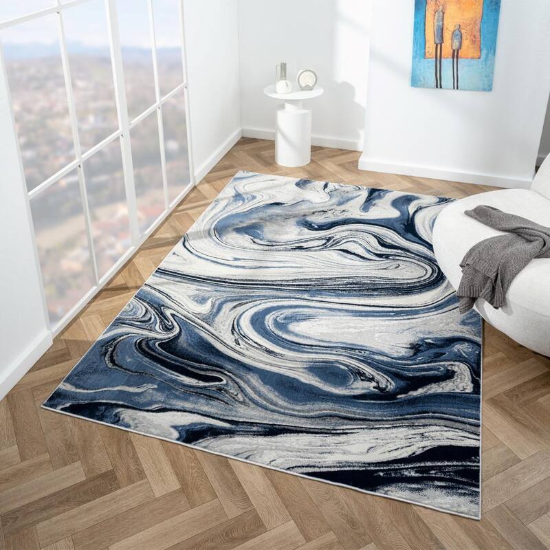 Luxe Weavers Modern Abstract Marble Swirl Area Rug