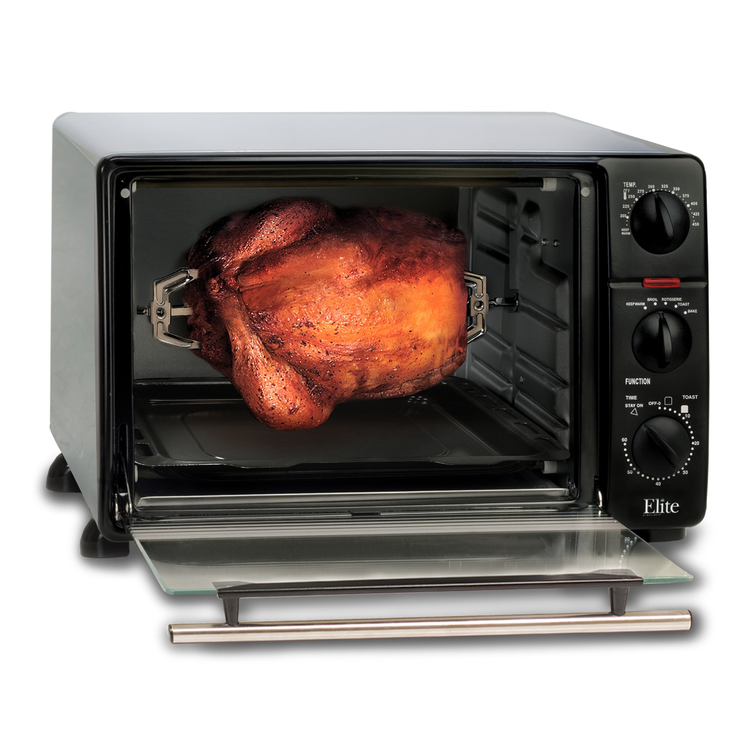 Elite Cuisine 0.8Cu. Ft. Toaster Oven Broiler with Rotisserie