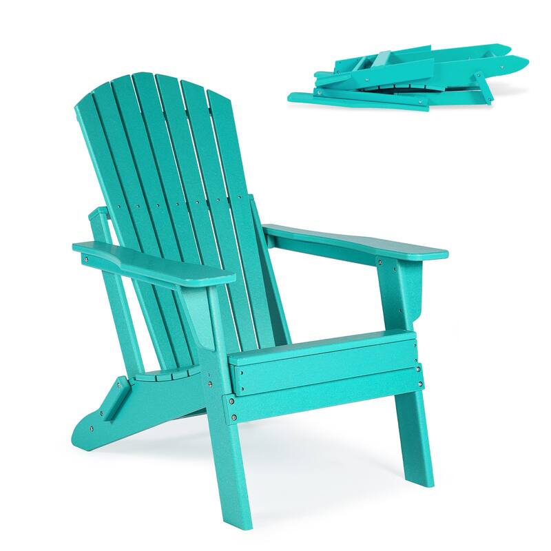 Aoodor Folding Patio Chairs - Stylish and Portable Seating - 32.3'' x 21.6'' x 37'' - Lake Blue