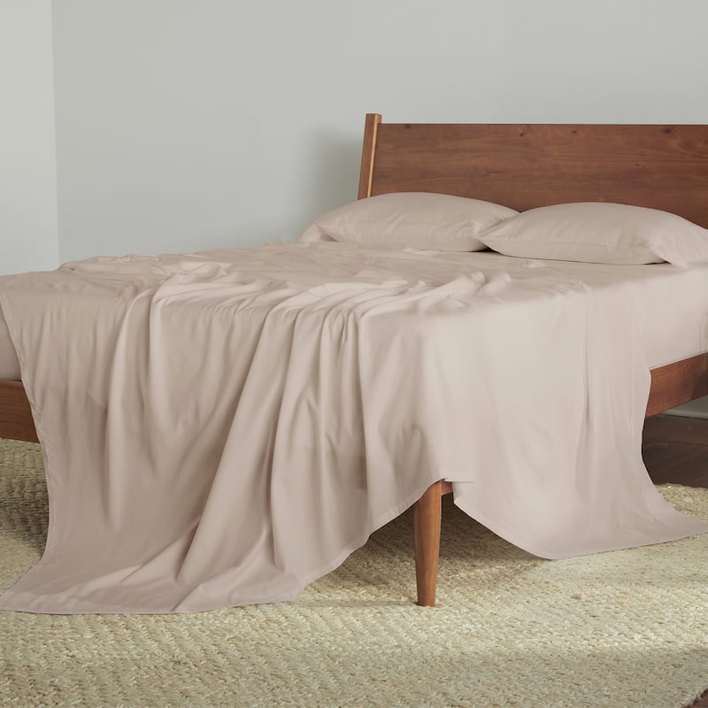 Bedgear Hyper-Cotton Bed Sheet Set - Breathable and Quick Dry - Queen - Medium Beige
