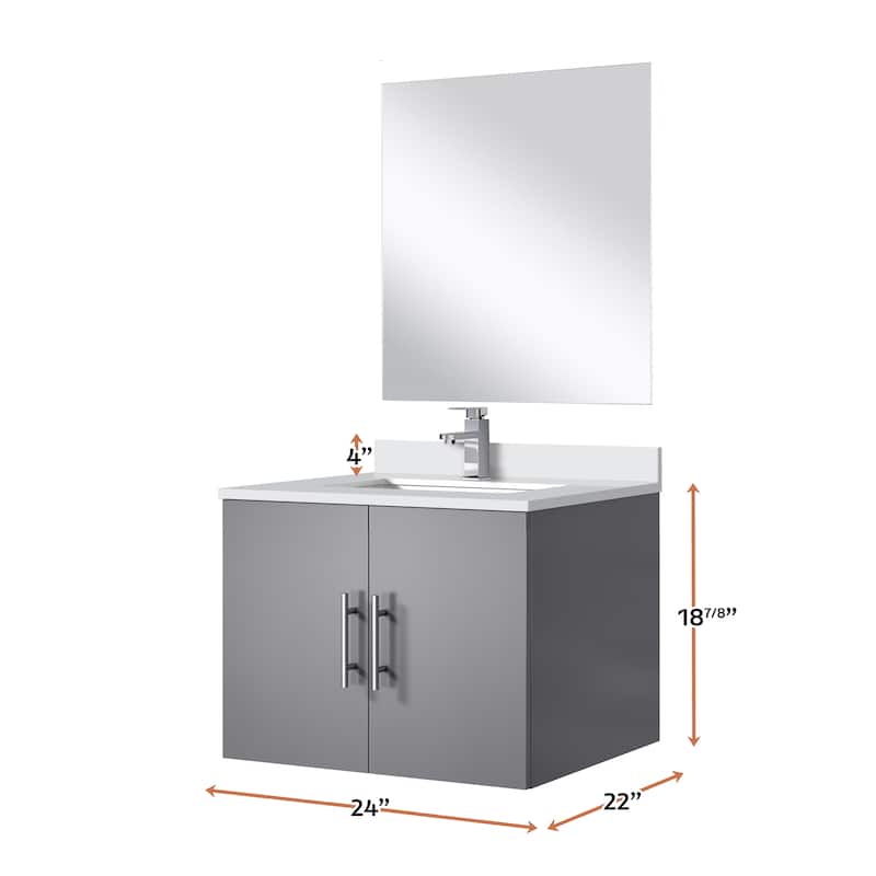 Geneva Bath Vanity with Quartz Top & Sink