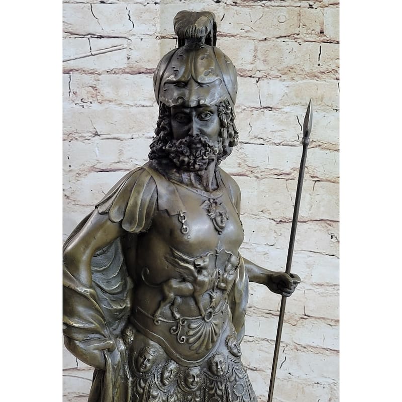 King Leonidas Achilles Hercules Greek Spartan Warrior Bronze Statue Sculpture Figure Dalou 26 Inches X 10 Inches