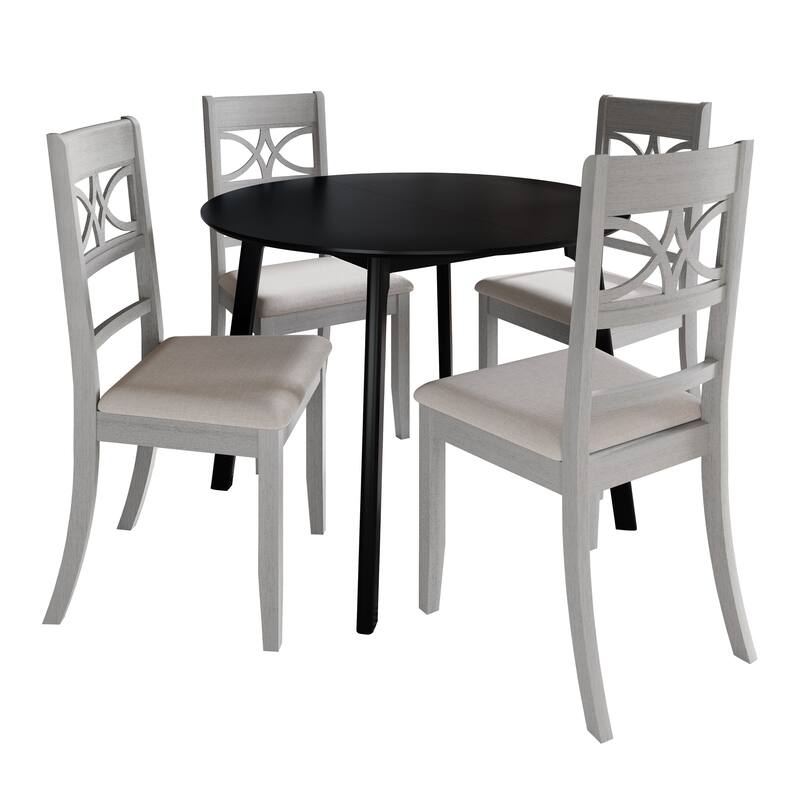 CraftPorch Mid Century Modern 4-Piece Chair and Round Table Dining Set