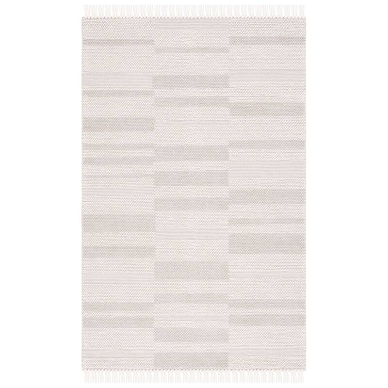 SAFAVIEH Handmade Natura Manaila Wool Rug - 6' Square - Ivory/Silver