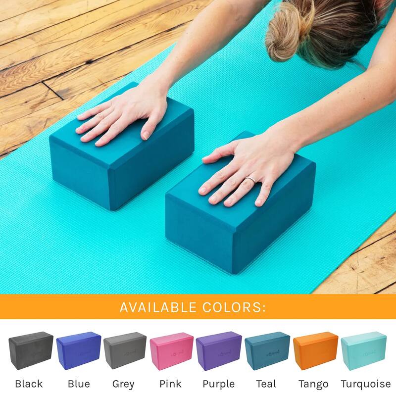 Sol Living Exercise Non Slip Foam Yoga Block 4" x 6" x 9" - 2 Pack