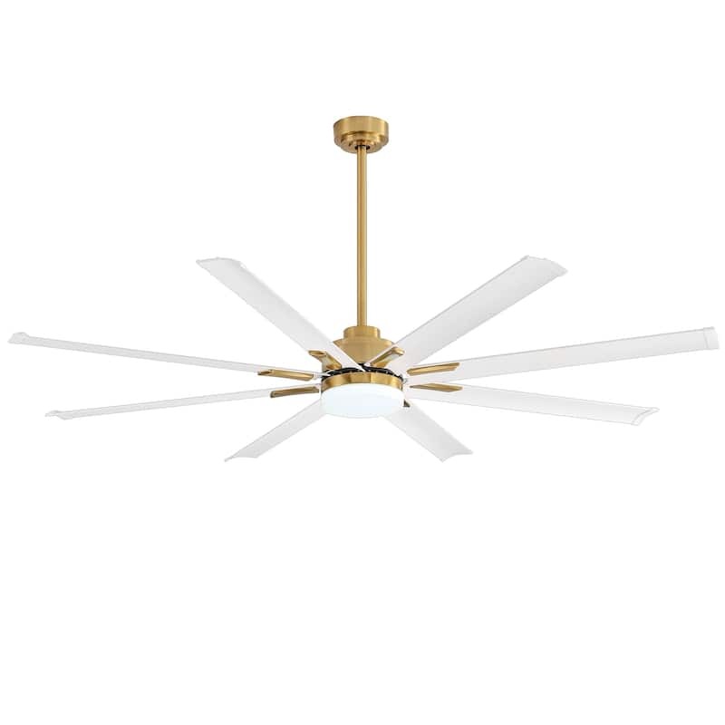 72-in Gold LED Indoor Chandelier Ceiling Fan with Light Remote (8-Blade)