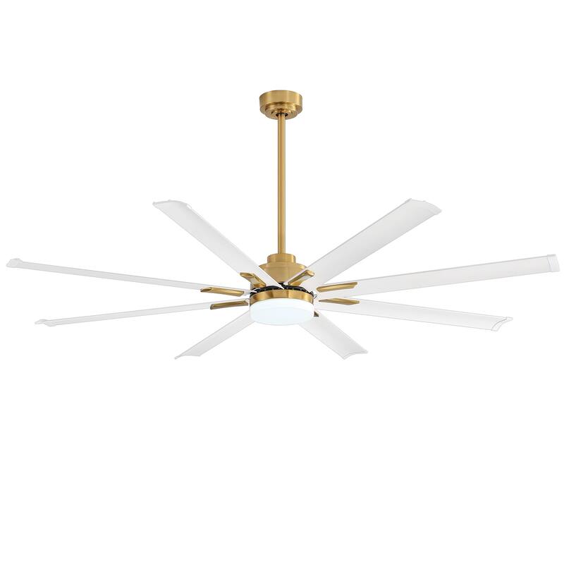 72-in 8 Aluminum Blade Gold Ceiling Fan with LED Light Remote Control