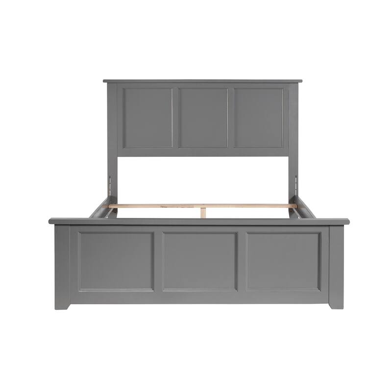 Traditional Full Bed Frame with Footboard - Classic Bedroom Furniture, Grey Finish, 78"x57.75"x44.25"
