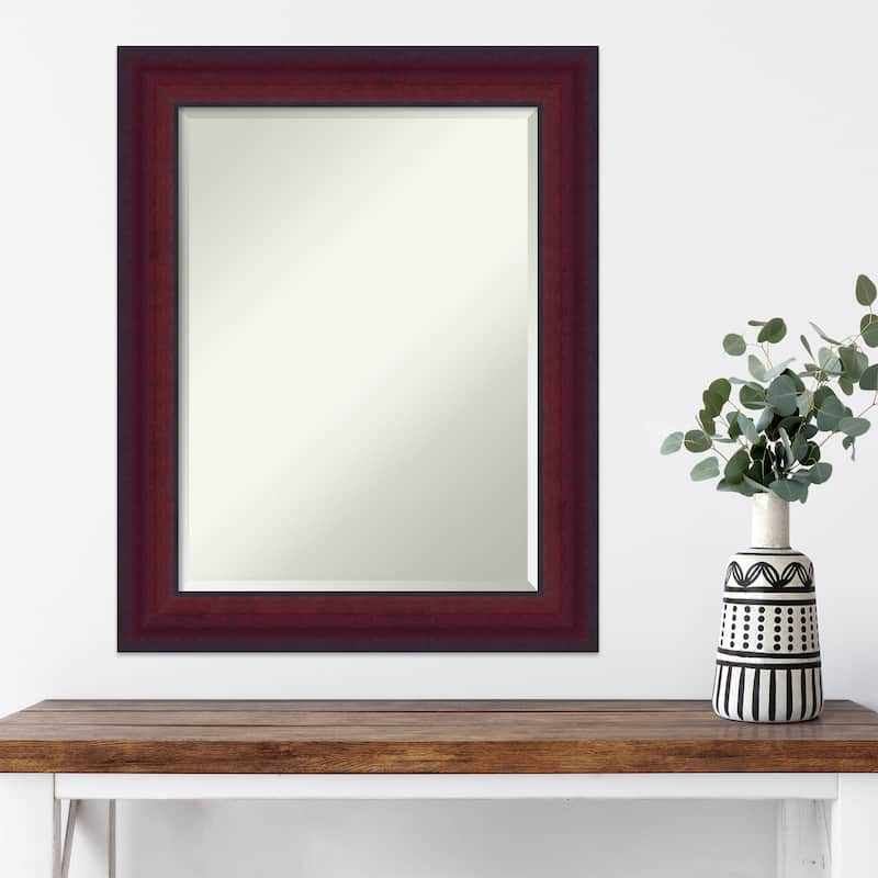 Canterbury Cherry Beveled Wood Framed Wall Mirror - Canterbury Cherry