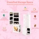 preview thumbnail 14 of 19, 3-in-1 Freestanding Kids Jewelry Cabinet Armoire with Full Length Mirror - 13.5” L x 12” W x 46” H