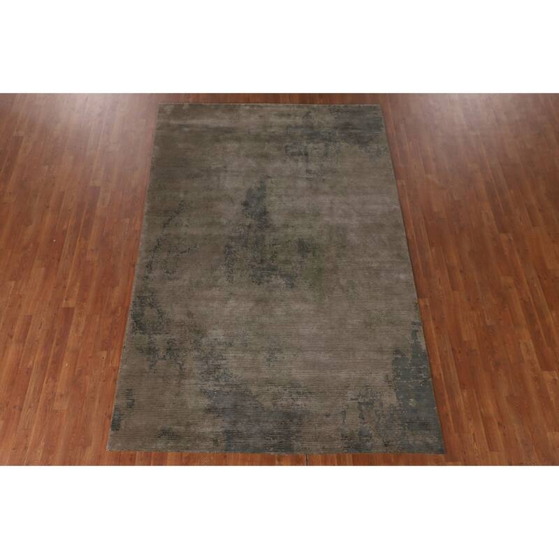 Striped / Abstract Oriental Area Rug Handmade Wool Carpet - 6'0"x 9'1"
