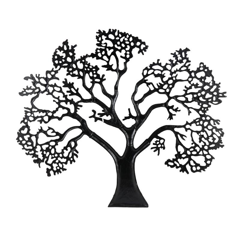 Black Aluminum Metal Large Textured Tree Home Wall Decor