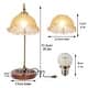 preview thumbnail 8 of 8, Vintage Flower Glass Table Lamp with Wooden Base USB Charging Port - 6.6x20.2 inch