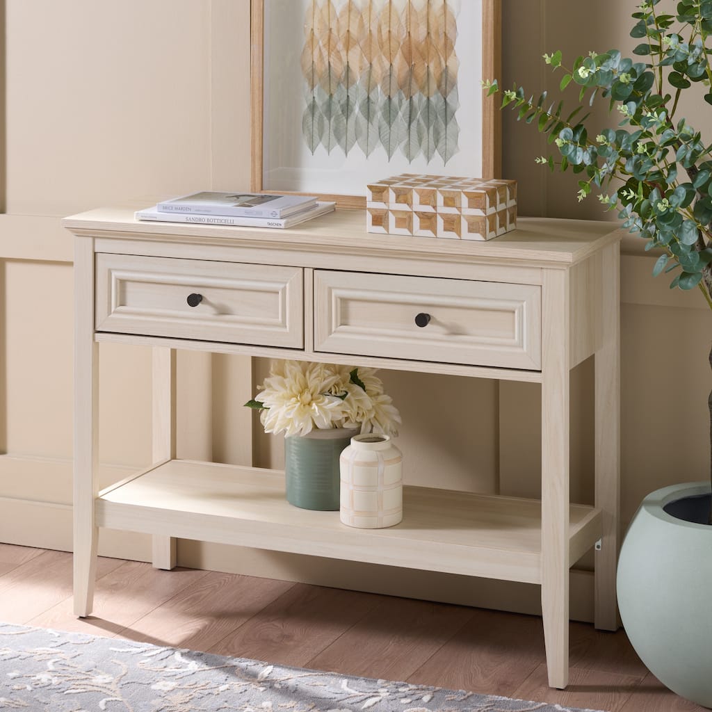 SAFAVIEH Quinta 2-Drawer Console Table with Shelf Storage - 39"W x 13"D x 30"H