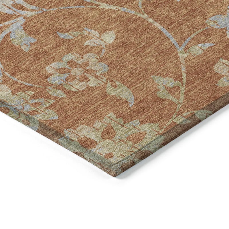 Machine Washable Indoor/ Outdoor Chantille Farmhouse Floral Rug