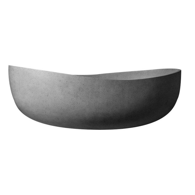 ALFI brand 63" Solid Concrete Gray Matte Oval Bathtub