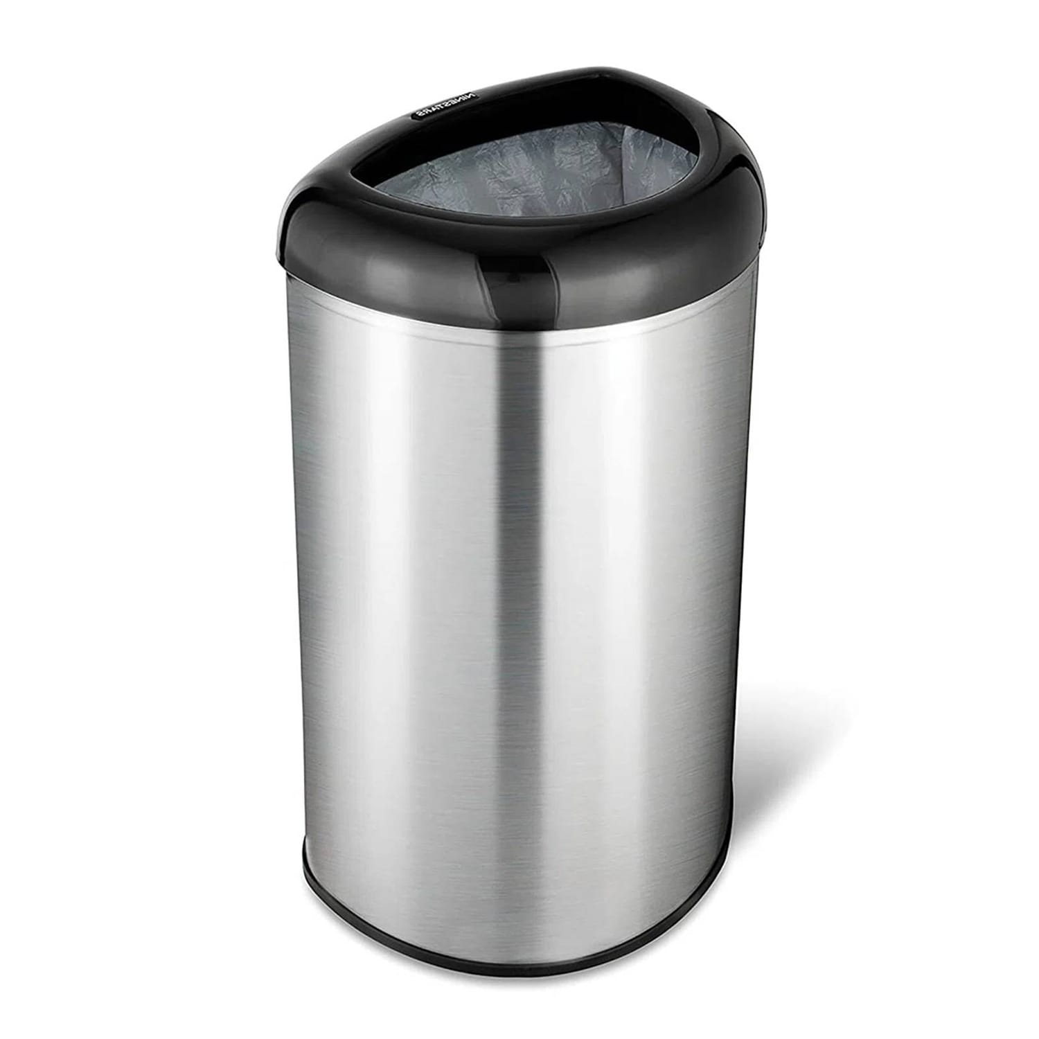 30 Gallon Stainless Steel Outdoor Trash Can, Open Top Garbage Can