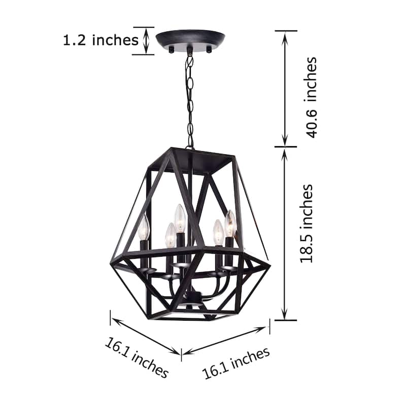 The Gray Barn Otis 5-light Modern Antique Black Iron Chandelier