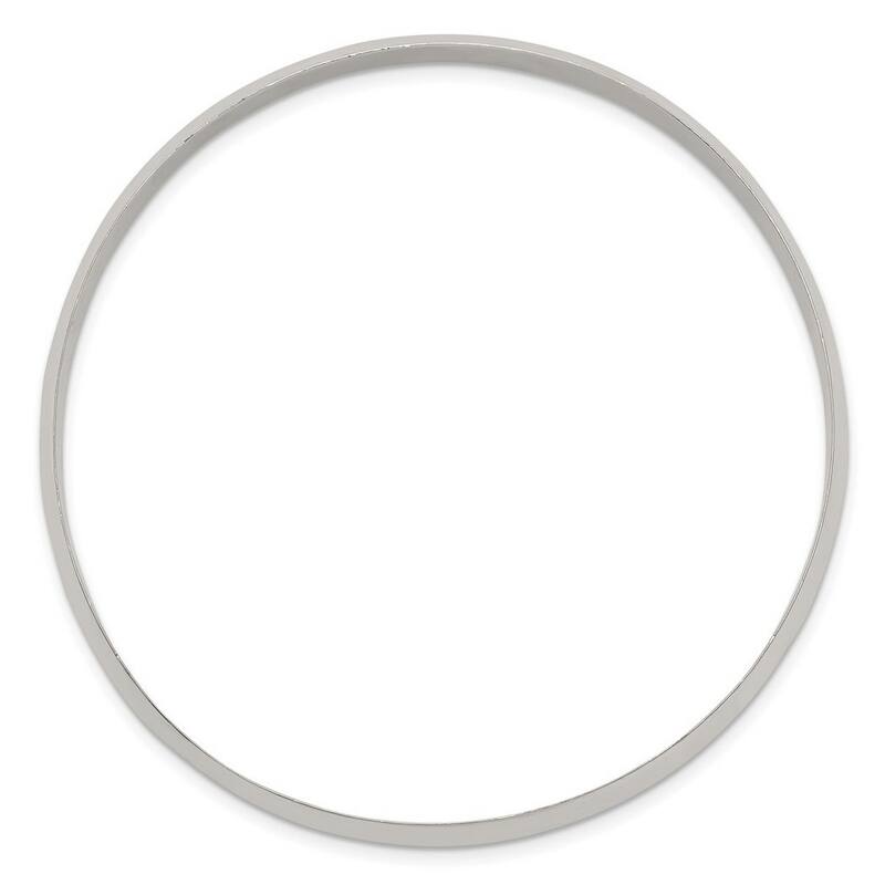 Curata 925 Sterling Silver 7" 6.25mm Solid Plain Slip On Bangle Bracelet