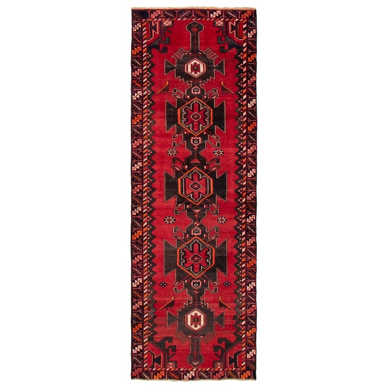 ECARPETGALLERY Hand-knotted Anadol Red Wool Rug - 3'4 x 9'10 - Red - 3'4 x 9'10