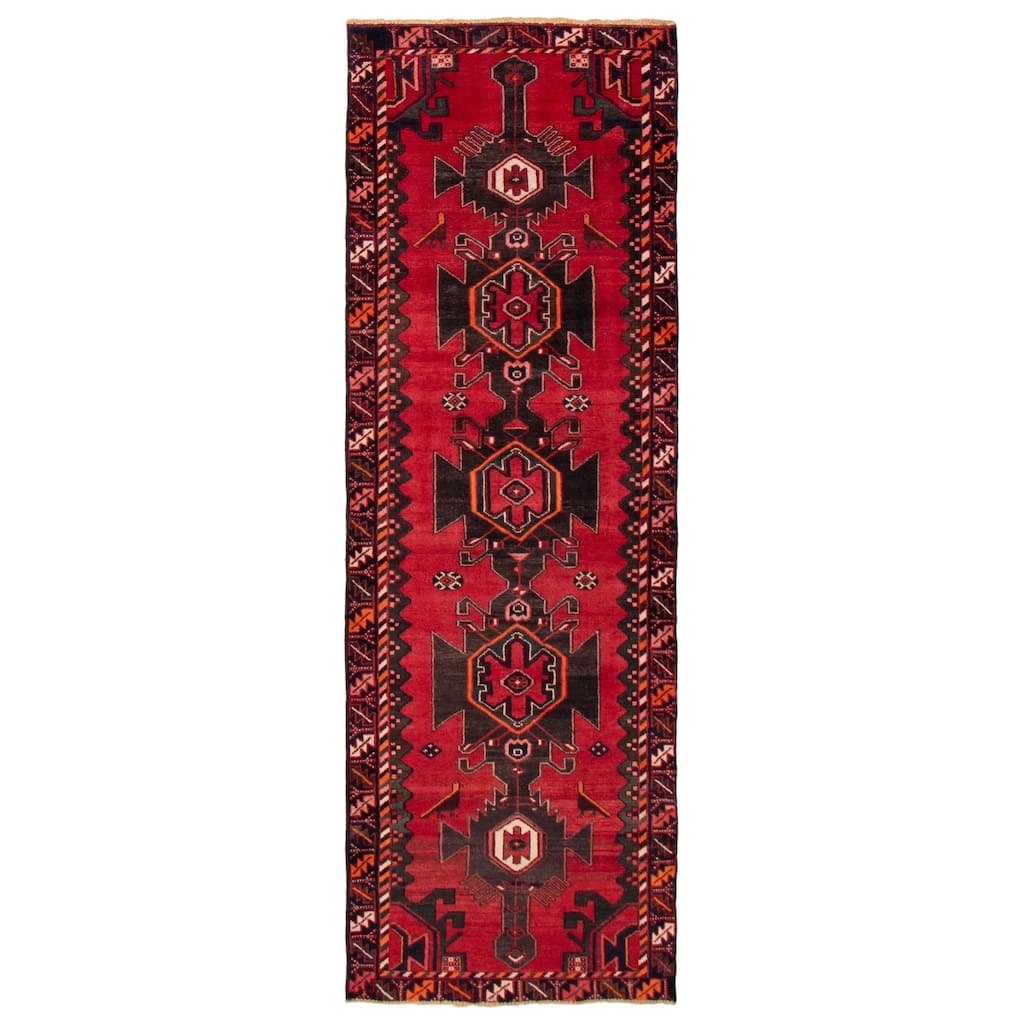ECARPETGALLERY Hand-knotted Anadol Red Wool Rug - 3'4 x 9'10
