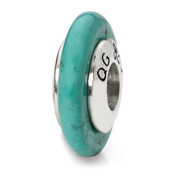 Sterling Silver Reflections Blue Magnasite Stone Bead (4mm Diameter Hole)
