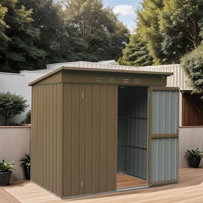 Outdoor Metal Waterproof Tool Sheds Storage House with Lockable Door